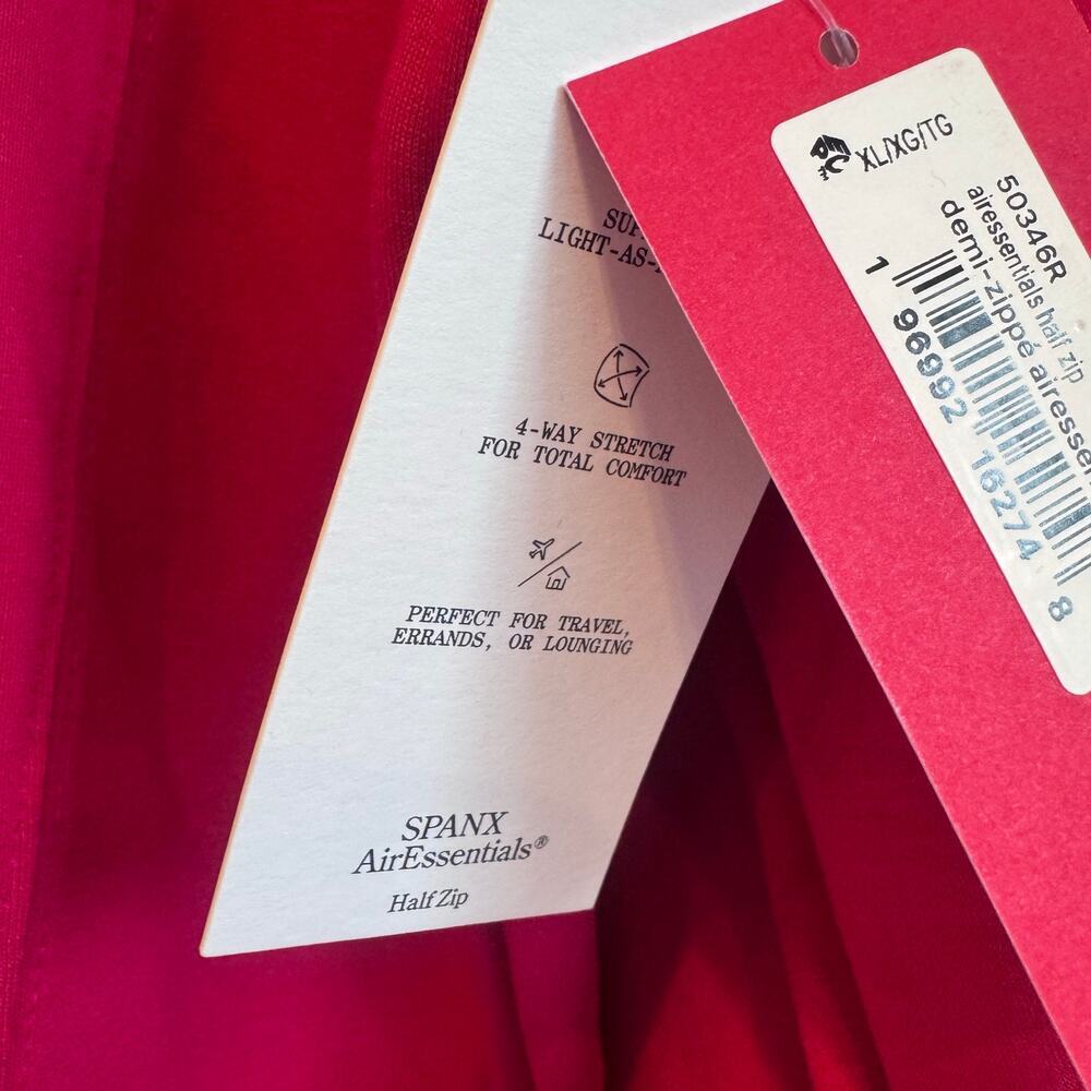 Spanx Women's Air Essentials Lightweight Half Zip Sweatshirts Fuchsia XL NWT - Picture 10 of 14